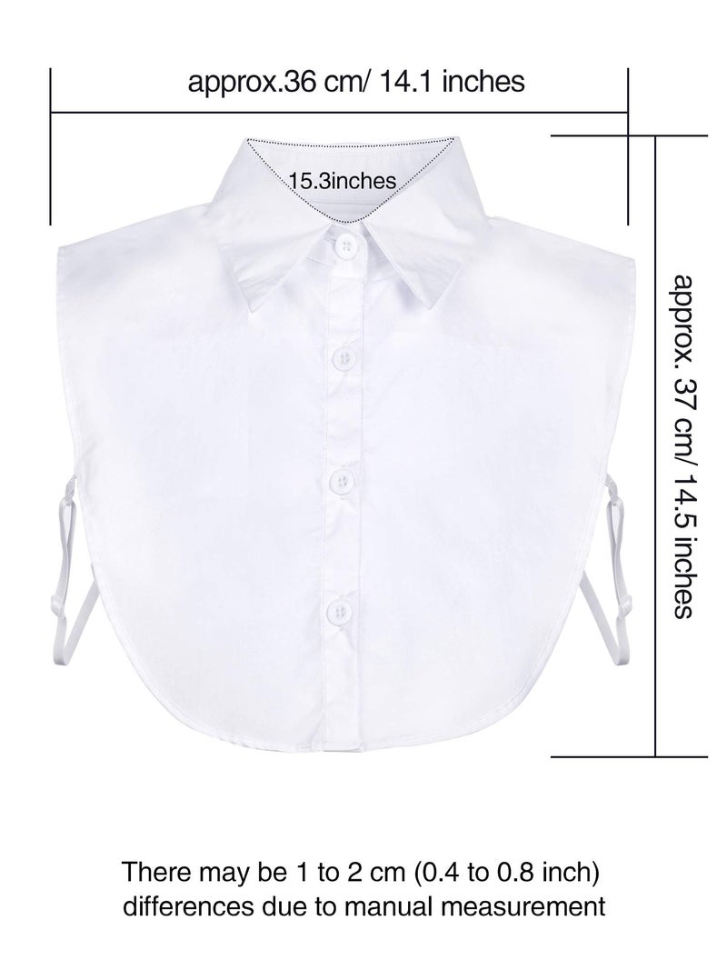 Tatuo 2 Pieces Fake Collar Detachable Collar for Women Shirts Dickey Half False Blouse Dickey(Large,Black, White) - Image 3