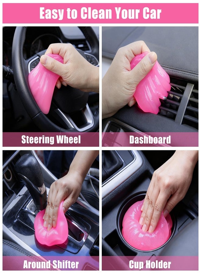 AUTODECO Windshield Cleaner Tool, 17Pcs Car Interior Detailing Kit, Detailing Brush, Towels, Duster, Car Cleaning Kit Interior for RVs, Truck, Trailer (Pink) - Image 5