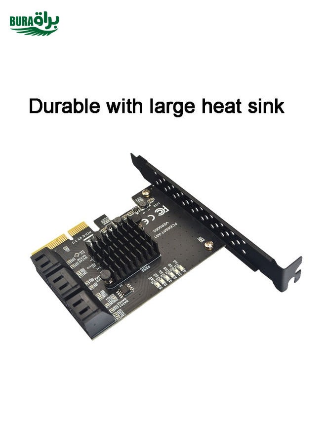 BURAQ PCIE 1X To 10 Port  SATA 3.0 Adapter Expansion Card ASMedia ASM1166 Converter  - Image 4