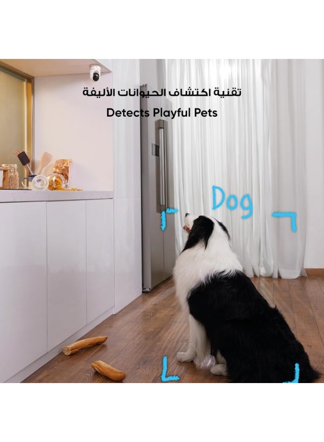 إيوفي كاميرا أمان داخلية بدقة 2K مع خاصية الدوران والإمالة، كاميرا أمان منزلية داخلية، ذكاء اصطناعي للبشر والحيوانات الأليفة، تعمل مع المساعدين الصوتيين، تتبع الحركة، الرؤية الليلية، تتطلب بطاقة MicroSD، لا يلزم وجود HomeBase (حزمة) - Image 4