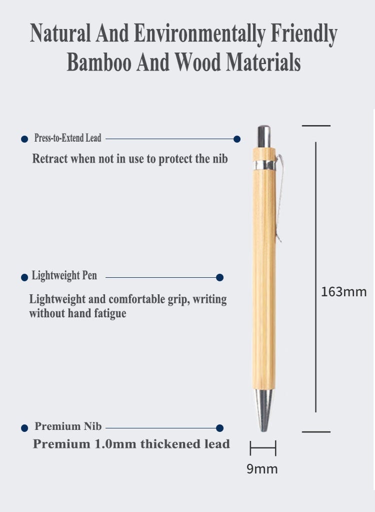 Joybos Ballpoint Pen Vintage Luxury Bamboo Ballpoint Pen Set,1mm Ballpoint Pen and Stylus Pen Fashionable Gift Box For Students, Teachers, Schools, and Offices - Image 2