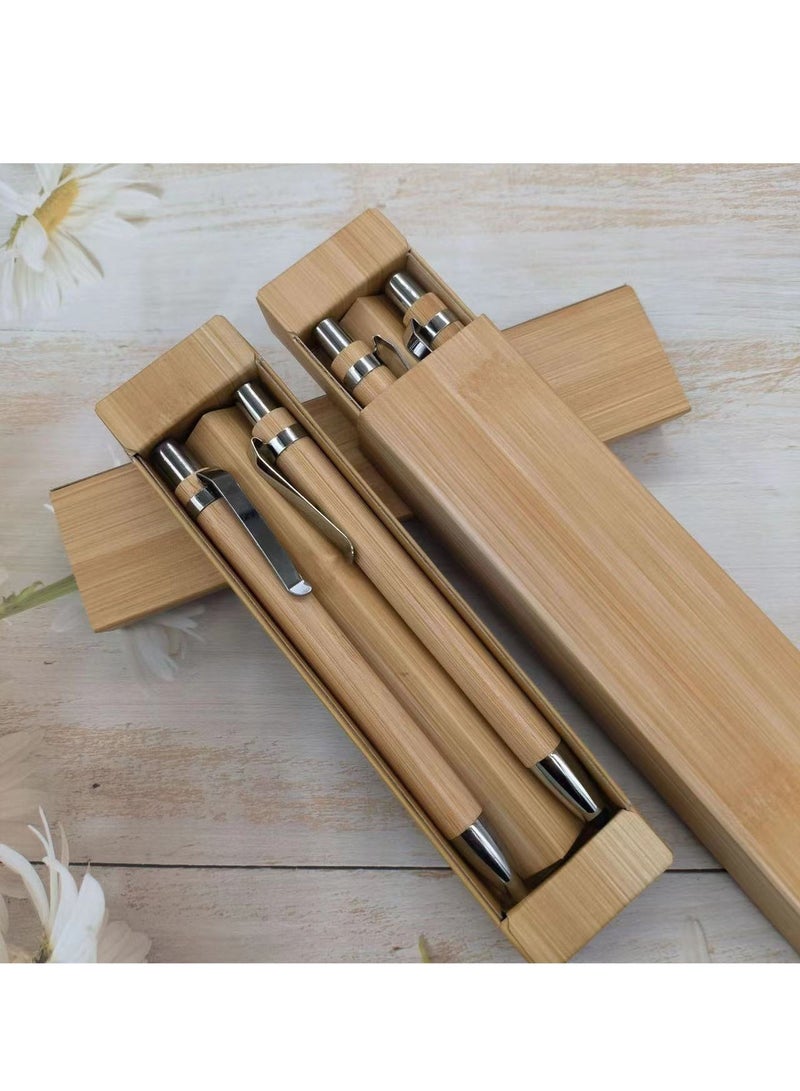 Joybos Ballpoint Pen Vintage Luxury Bamboo Ballpoint Pen Set,1mm Ballpoint Pen and Stylus Pen Fashionable Gift Box For Students, Teachers, Schools, and Offices - Image 3