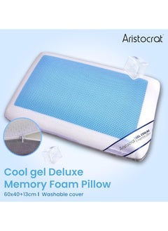 MAXQON Set Of 2-Cool Gel Deluxe Memory Foam Pillow With Cooling Technology and Removable Cover - 60x40x13 cm  - Image 2