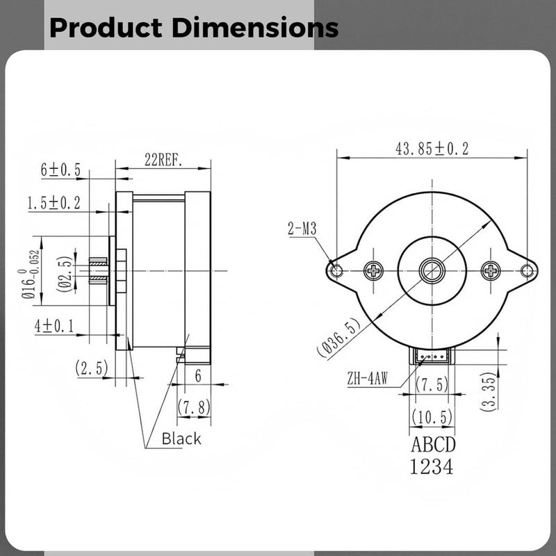 1.8 Degree 0.35A Round Stepper Motor, 36 Mm Body, 2-Phase, 47.2 In Wire For Sherba Mini And Orbite V1.5, Ideal For 3D Printer Extruders - Image 5
