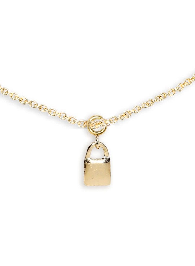 OOMPHelicious Jewellery Lock Charm Delicate Gold Tone Fashion Anklet For Women & Girls Stylish Latest (AYJ18_CC1) - Image 5