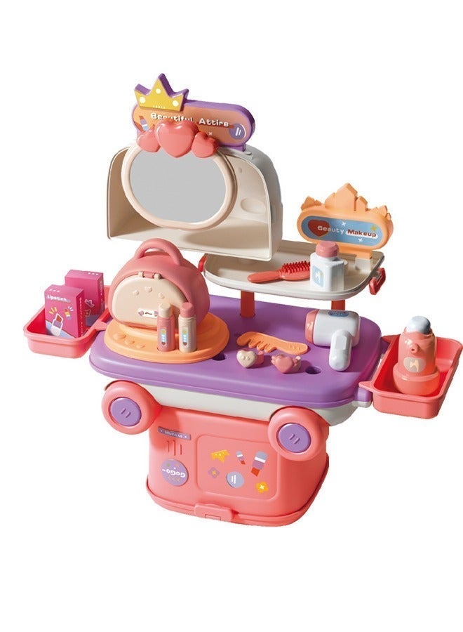 MIXDE Toddler Vanity Makeup Table Toy, girl makeup playsets, kids beauty playsets, kids makeup toys, toddler dress up table toys for 3+ year old girls, kids cosplay playsets, birthday gifts for kids - Image 5