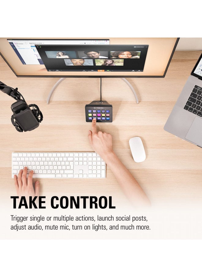 elgato - Elgato Stream Deck MK.2  Studio Controller, 15 macro keys, trigger actions in apps and software like OBS, Twitch, YouTube and more, works with Mac and PC - Image 1