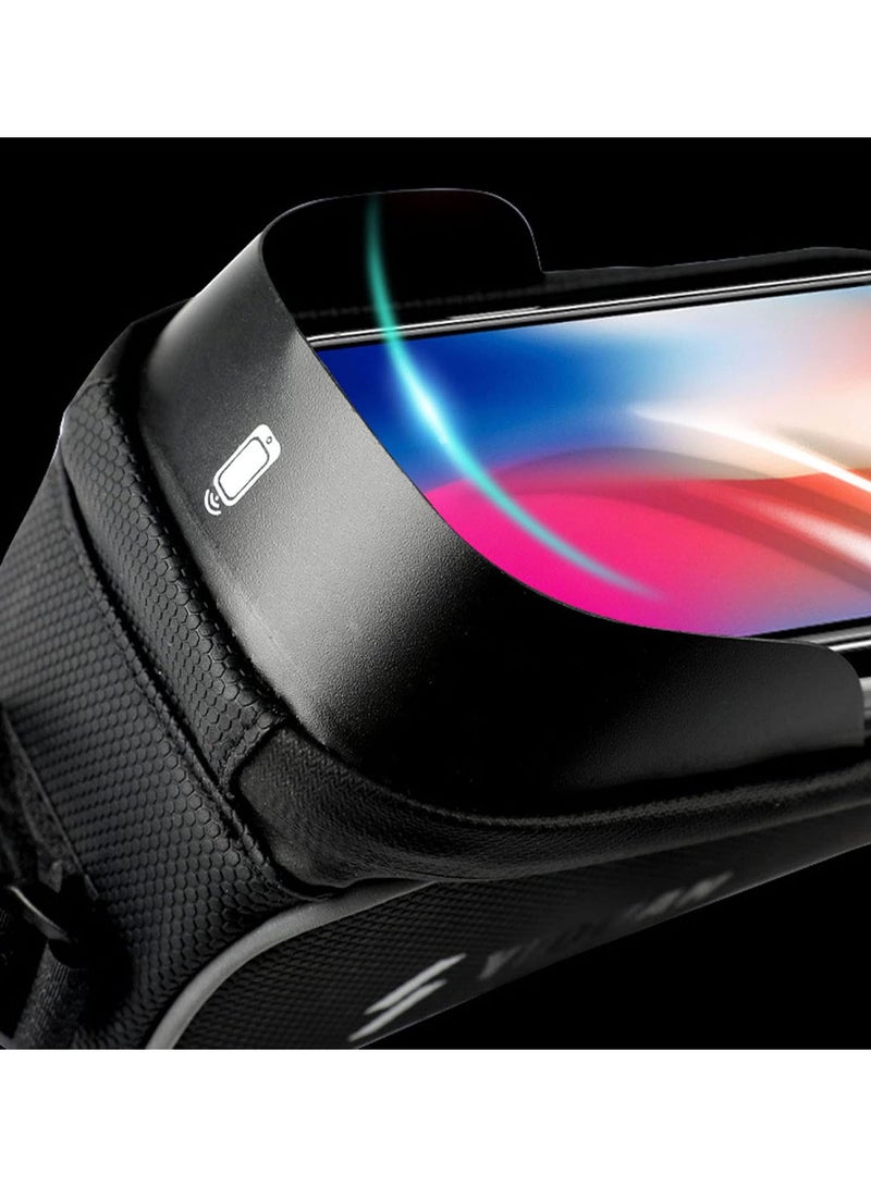 GGOOT Bike Top Tube Bag Phone | Waterproof TouchScreen Bike Front Frame Bag,Bike Phone Mount Pressure-Resistant Bike Accessories with Touch-Screen Sun-Rain Cover for Phones - Image 4