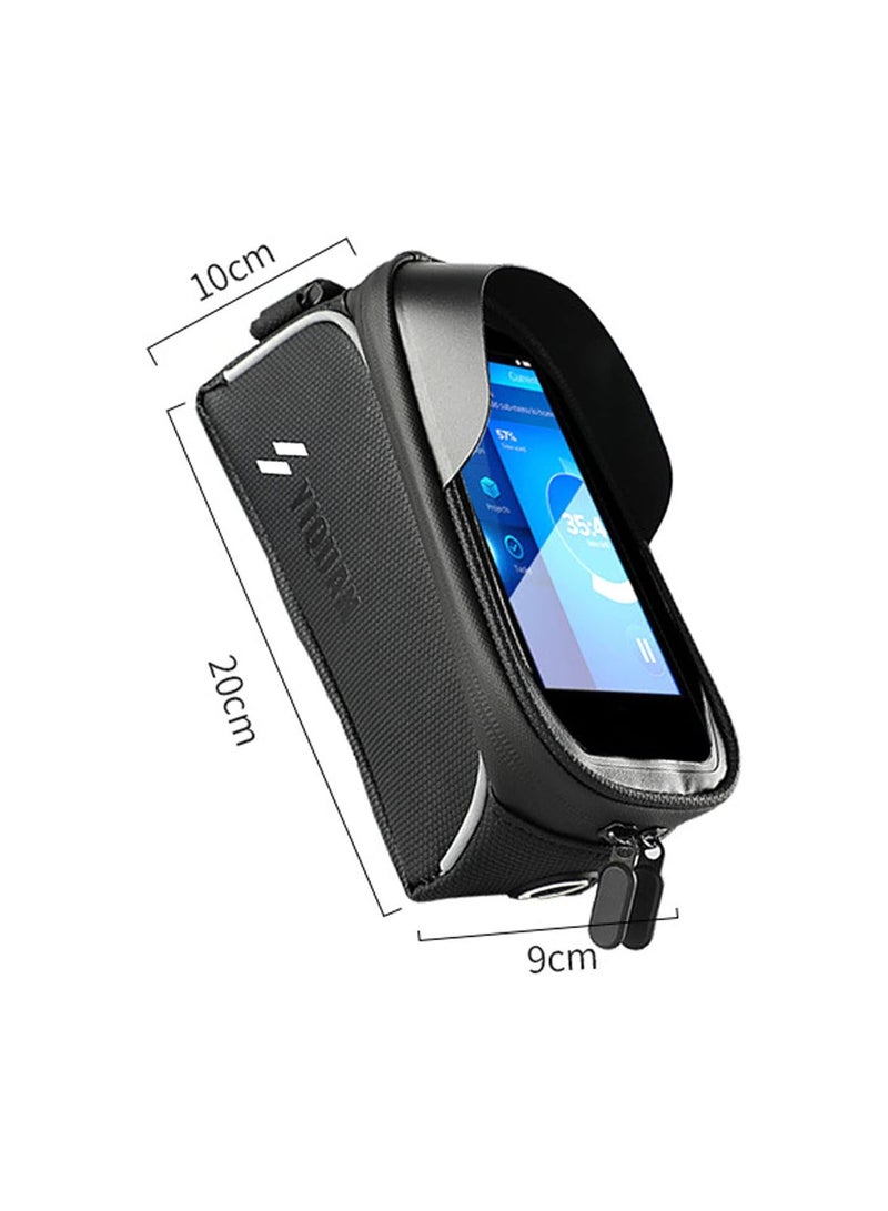 GGOOT Bike Top Tube Bag Phone | Waterproof TouchScreen Bike Front Frame Bag,Bike Phone Mount Pressure-Resistant Bike Accessories with Touch-Screen Sun-Rain Cover for Phones - Image 2