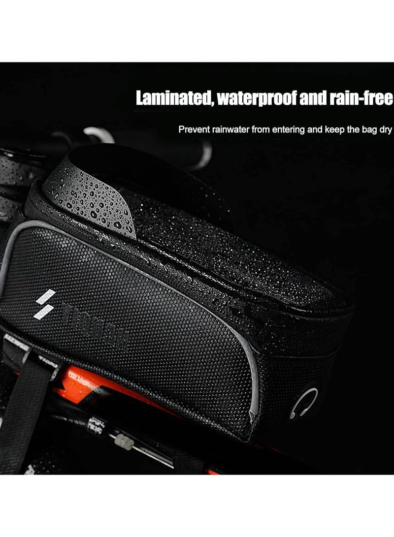 GGOOT Bike Top Tube Bag Phone | Waterproof TouchScreen Bike Front Frame Bag,Bike Phone Mount Pressure-Resistant Bike Accessories with Touch-Screen Sun-Rain Cover for Phones - Image 3