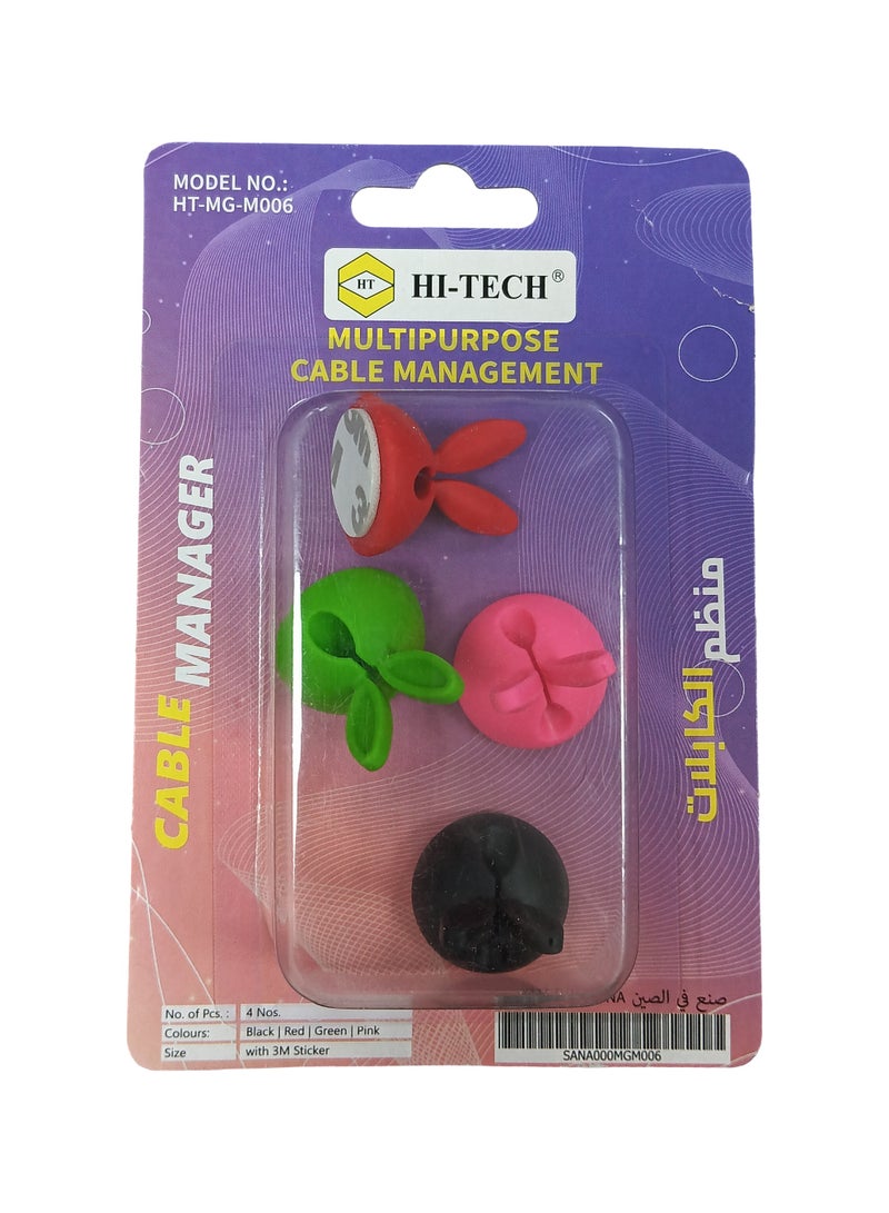 هاي-تيك حامل ومنظم الكابلات، حل إدارة الكابلات للمنزل والمكتب، حامل أسلاك متين وقابل لإعادة الاستخدام - Image 3