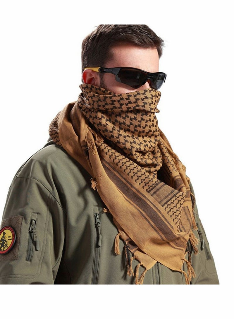 SYOSI Scarf Men - Women Military Shemagh Tactical Desert Scarf, 100% Cotton Keffiyeh Neck Head Scarf Wrap for Men Women Arab Wrap with Tassel 43x43 inches  - Image 1
