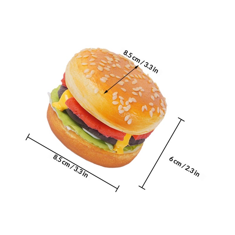 2Pcs Simulation Burger Model Fake Burger Decoration Bakery Food Photography Prop - Image 2