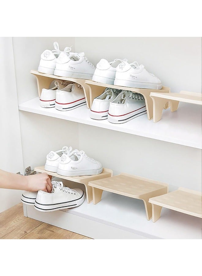 LENND Shoe Racks for Closet Space Saver - 4pcs Closet Shoe Rack Floor Shoe Rack Organizer Garage Storage Closet Shoe Racks for Bedroom - Closet Shoe Organizer Floor Organizer for Bedroom Shoe Rack - Image 1