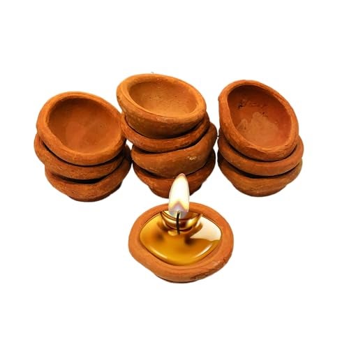 SHOPMEFAST Terracotta Earthen Clay Small Decorative Diwali Diya, Puja Lamp for Home Decoration (Brown) (Size : 5 Cmx 4.5 Cmx 2 Cm) (Pack of 51) - Image 3