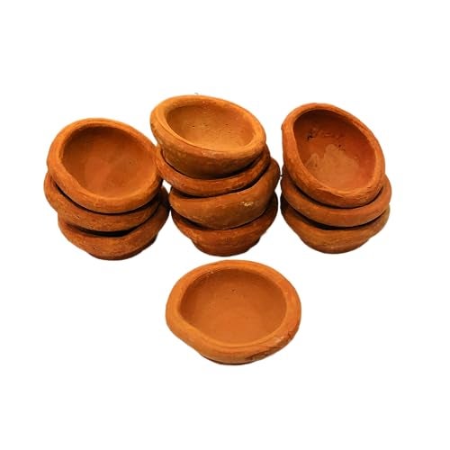 SHOPMEFAST Terracotta Earthen Clay Small Decorative Diwali Diya, Puja Lamp for Home Decoration (Brown) (Size : 5 Cmx 4.5 Cmx 2 Cm) (Pack of 51) - Image 2