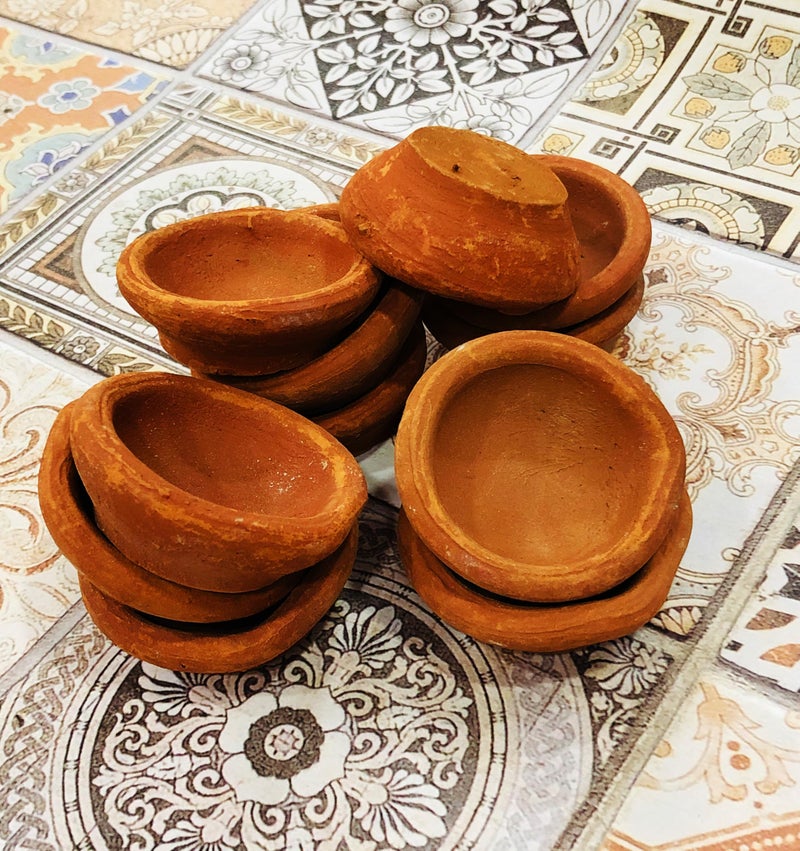 SHOPMEFAST Terracotta Earthen Clay Small Decorative Diwali Diya, Puja Lamp for Home Decoration (Brown) (Size : 5 Cmx 4.5 Cmx 2 Cm) (Pack of 51) - Image 4