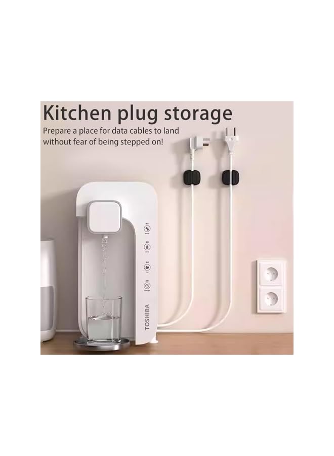 Green Tiger 6 Pack Cable Organizer Spring Cable Holder Clips, cable management for Desk Home Office Phone Car Wall Desktop Nightstand(Black) - Image 5