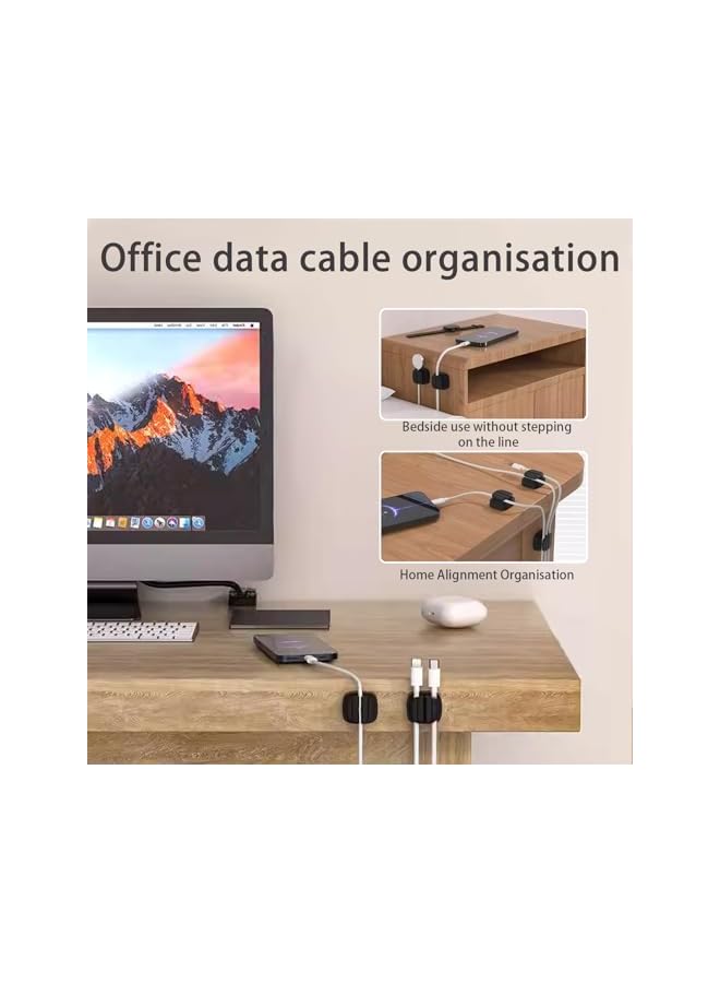 Green Tiger 6 Pack Cable Organizer Spring Cable Holder Clips, cable management for Desk Home Office Phone Car Wall Desktop Nightstand(Black) - Image 4