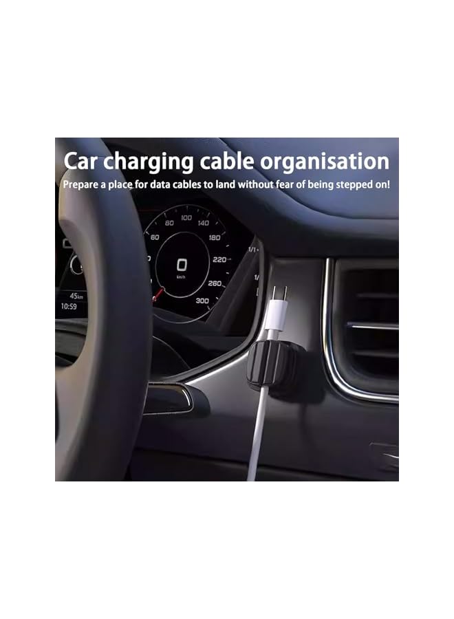 Green Tiger 6 Pack Cable Organizer Spring Cable Holder Clips, cable management for Desk Home Office Phone Car Wall Desktop Nightstand(Black) - Image 3