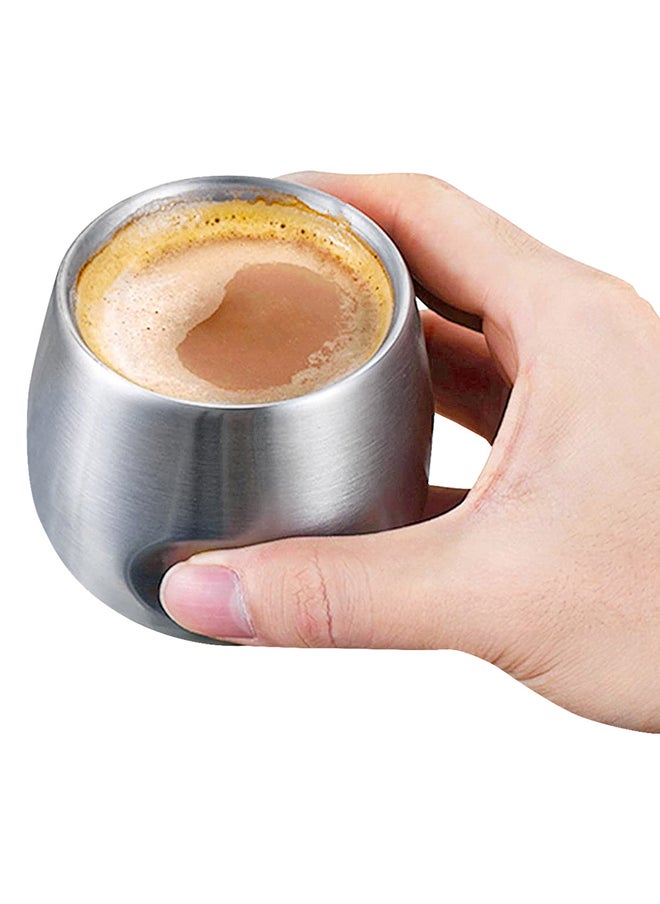 AL SANIDI Stainless steel tea and coffee mug, Coffee cup for trips and travel, Silver, 150 ml  - Image 2