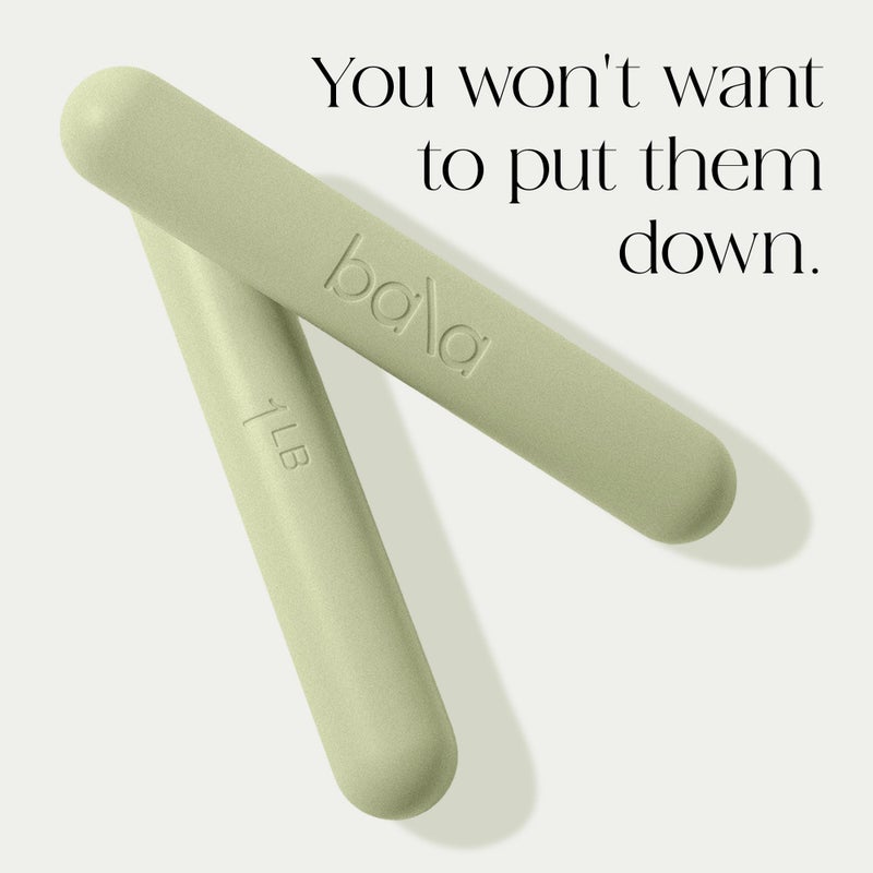 Bala Bars Dumbbell Set for Women & Men, 1lb Dumbbells (Sage) - Set of 2 Bars Designed for Walking, Strength Training, HIIT, Boxing & Aerobics - Hand Weights for Working Out at Home - Image 5