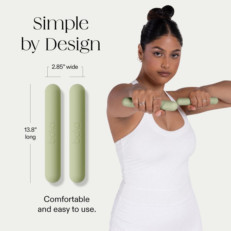 Bala Bars Dumbbell Set for Women & Men, 1lb Dumbbells (Sage) - Set of 2 Bars Designed for Walking, Strength Training, HIIT, Boxing & Aerobics - Hand Weights for Working Out at Home - Image 4