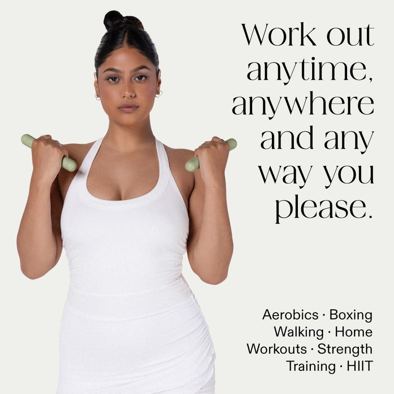 Bala Bars Dumbbell Set for Women & Men, 1lb Dumbbells (Sage) - Set of 2 Bars Designed for Walking, Strength Training, HIIT, Boxing & Aerobics - Hand Weights for Working Out at Home - Image 3