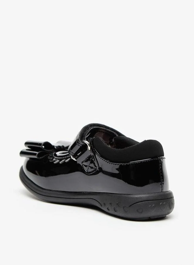 جونيورز حذاء ماري جين بفيونكة وإغلاق بشريط لاصق