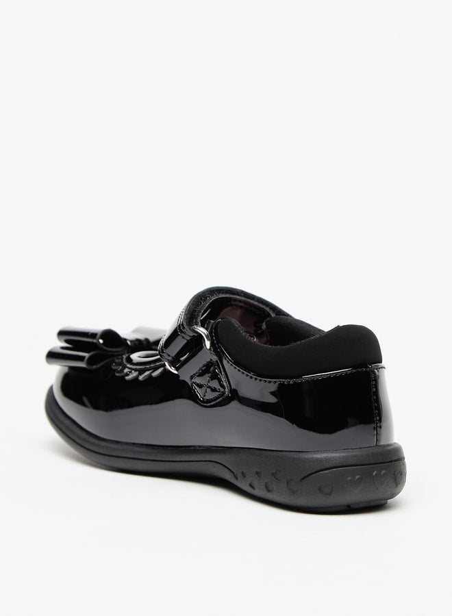 JUNIORS Bow Accent Mary Jane Shoes with Hook and Loop Closure  - Image 2