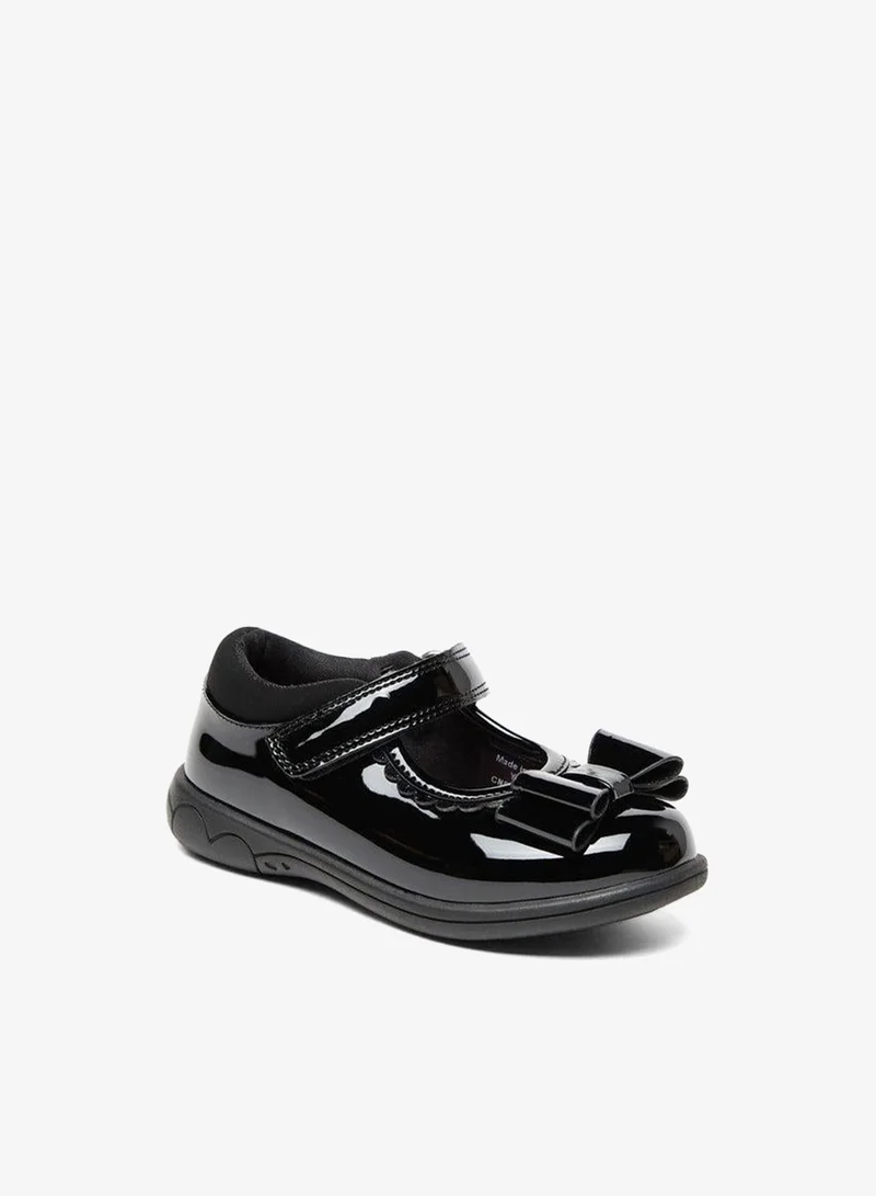 جونيورز حذاء ماري جين بفيونكة وإغلاق بشريط لاصق