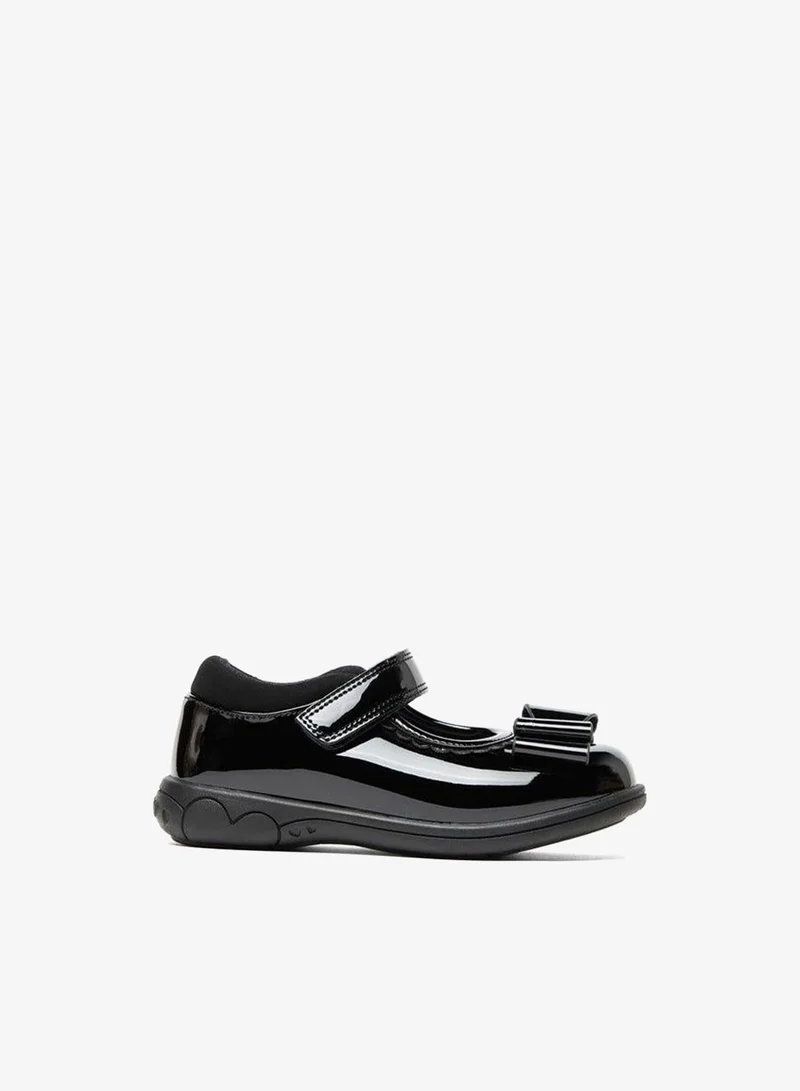 JUNIORS Bow Accent Mary Jane Shoes with Hook and Loop Closure