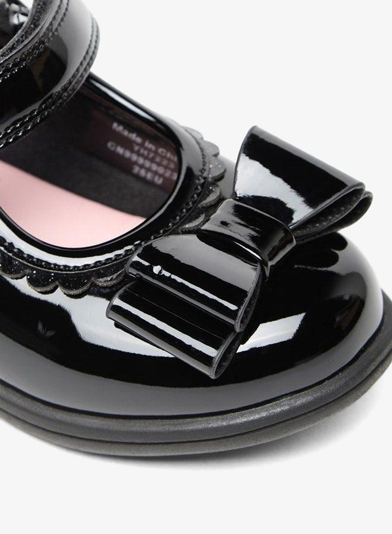 JUNIORS Bow Accent School Mary Jane Shoes With Hook And Loop Closure - Image 5