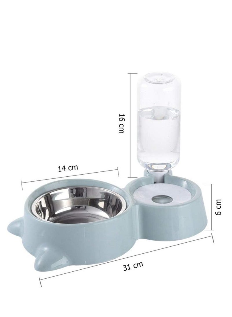 أوعية طعام الحيوانات الأليفة وتغذية المياه مع زجاجة مياه أوتوماتيكية مع وعاء غير قابل للصدأ - Image 2