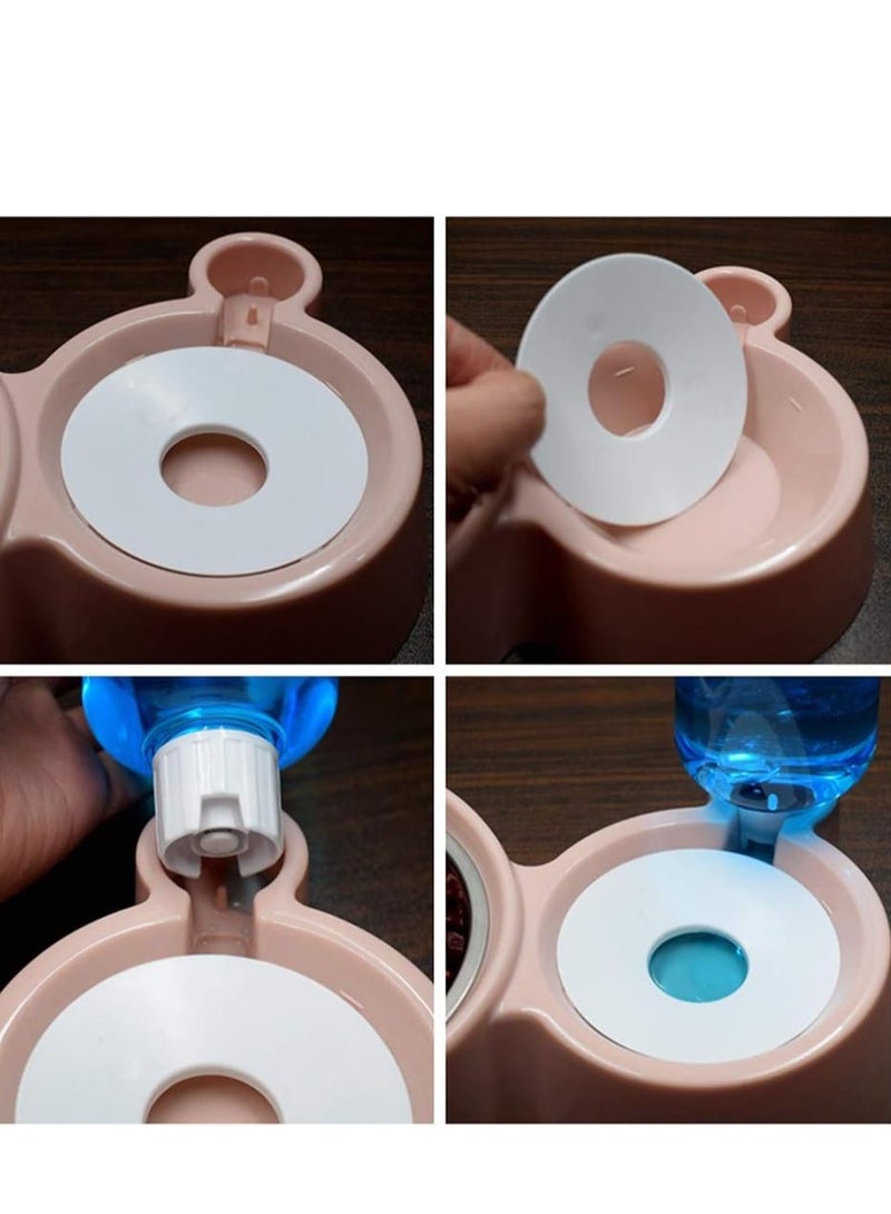 أوعية طعام الحيوانات الأليفة وتغذية المياه مع زجاجة مياه أوتوماتيكية مع وعاء غير قابل للصدأ - Image 3