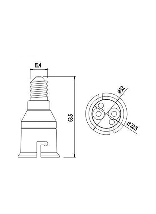 Homenique Homenique E14 to B22 Screw Base Socket Lamp Holder Light Bulb Converter Adapter Random Colour 5 Pieces  - Image 4