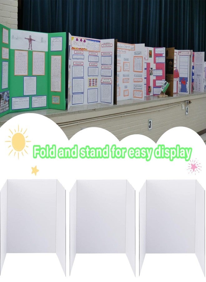 LonlyEagle 3 pcs Small White Tri-Fold Display Boards, 21 x 14 Inches Corrugated Trifold Poster Boards for School Projects, Science Fairs, Business Presentations and Exhibitions - Image 3