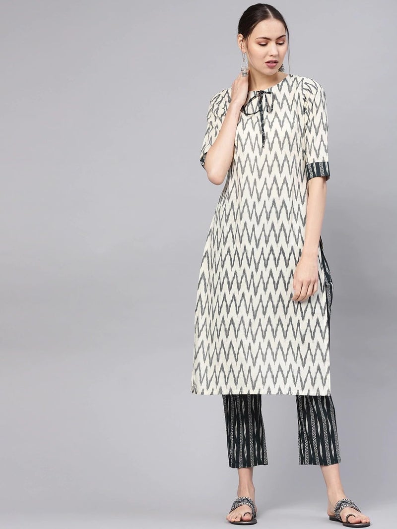 Jaffix Women's Rayon Blend Anarkali Printed Kurta with Pant & Dupatta & Printed,Women's Cotton Regular Fit,Lightweight Casual Wear (in, Alpha, S, Regular, Standard, White) - Image 2