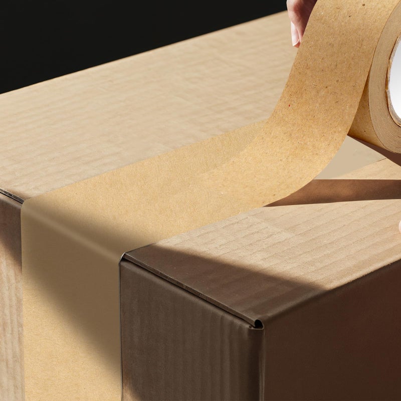 SBYURE 3 Pack Brown Paper Tape,Water Activated Tape Reinforced Packing Tape Kraft Tape with Strong Adhesive Paper Packing Tape for Packaging and Shipping - 36mm x 89yd - Image 5