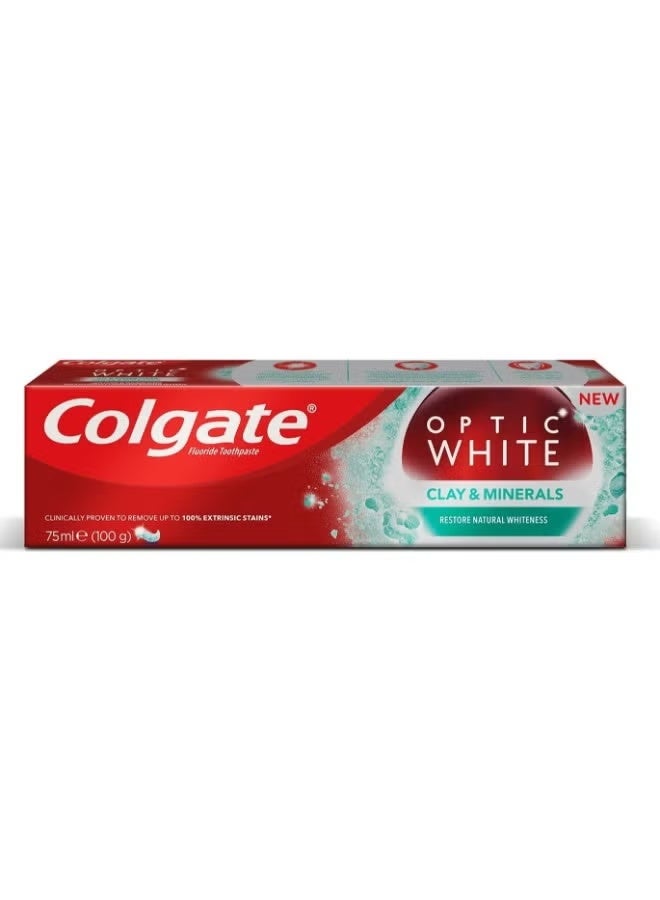 Colgate Optic White Clay And Mineral Restore Natural Whiteness Toothpaste Multicolour 75ml - Image 1