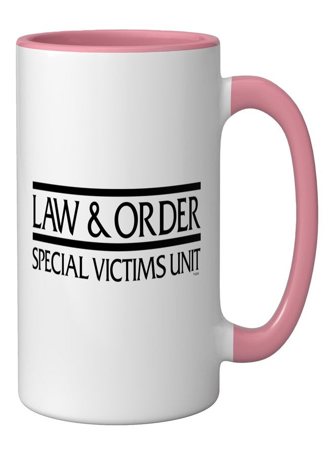 NBC Law & Order: SVU Logo Ceramic Mug, Pink/White - Image 2