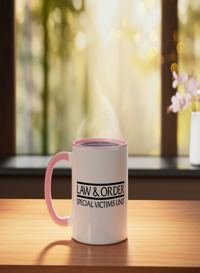 NBC Law & Order: SVU Logo Ceramic Mug, Pink/White - Image 3