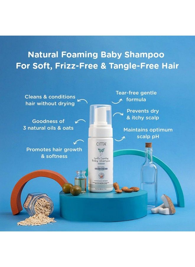 CITTA Gentle Tearfree Foaming Baby Shampoo For New Born ; For Delicate Scalp ; Natural Baby Shampoo For Kids With Coconut Oil Olive Oil And Oats ; Promote Hair Growth ; Dermatologist Approved ; 150 Ml  - Image 3