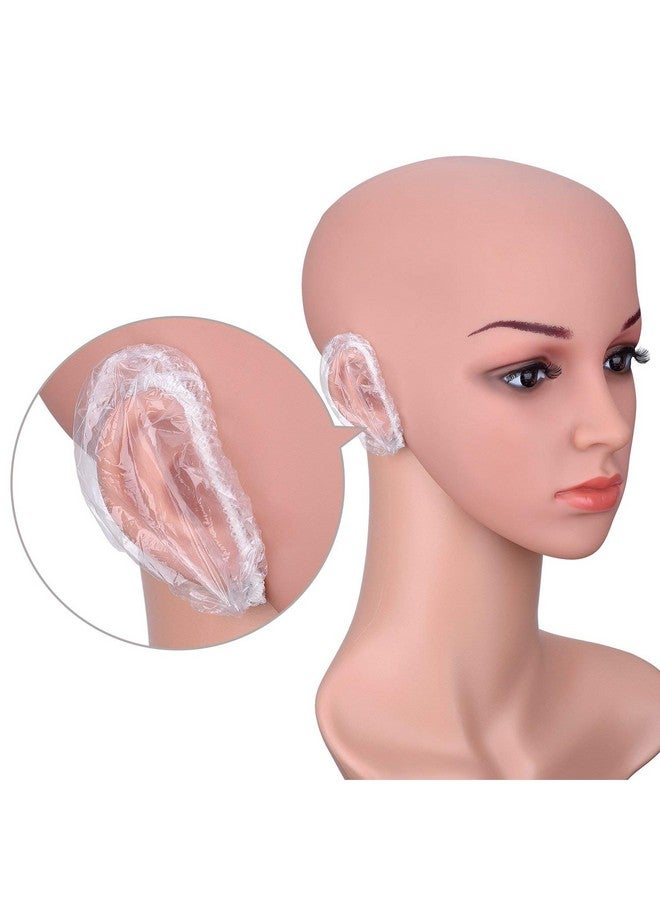 Outus 100 Pack Clear Disposable Ear Protectors Waterproof Ear Covers for Hair Dye, Shower, Bathing - Image 2