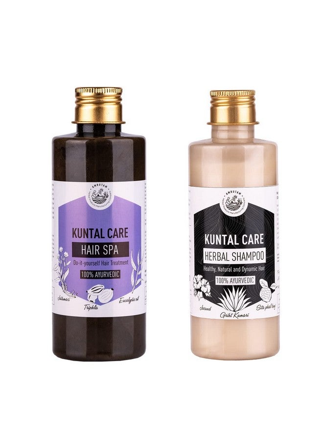 Amrutam Kuntal Care Hair Spa & Shampoo Combo | 2-In-1 Hair Care Bundle | Complete Hair Care Solution With Eucalyptus Oil, Triphala, Balchhad And Bhringraj | Promotes Hair Growth - Image 1