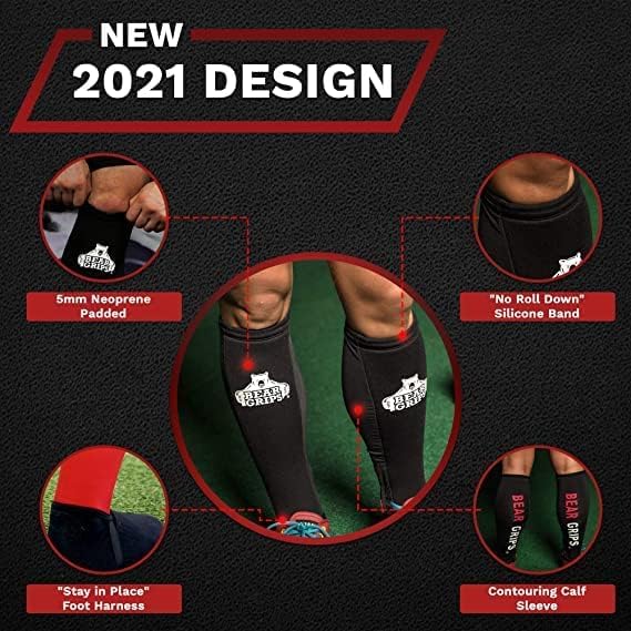 Bear Grips Deadlift Shin Guards - Gym Equipment Rope Climbing Shin Guard for Men and Women - Injury Prevention Calf Support Shin Guard Sleeves for Ultimate Shin Protection (Black, Large) - Image 5