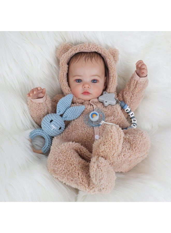 KSBD Reborn Baby Dolls - 18 Inch Realistic Baby Doll Lifelike Full Baby Boy Real Life Baby Doll with Soft Vinyl Body can Swimming with Accessories Gifts for Kids 3+ - Image 5