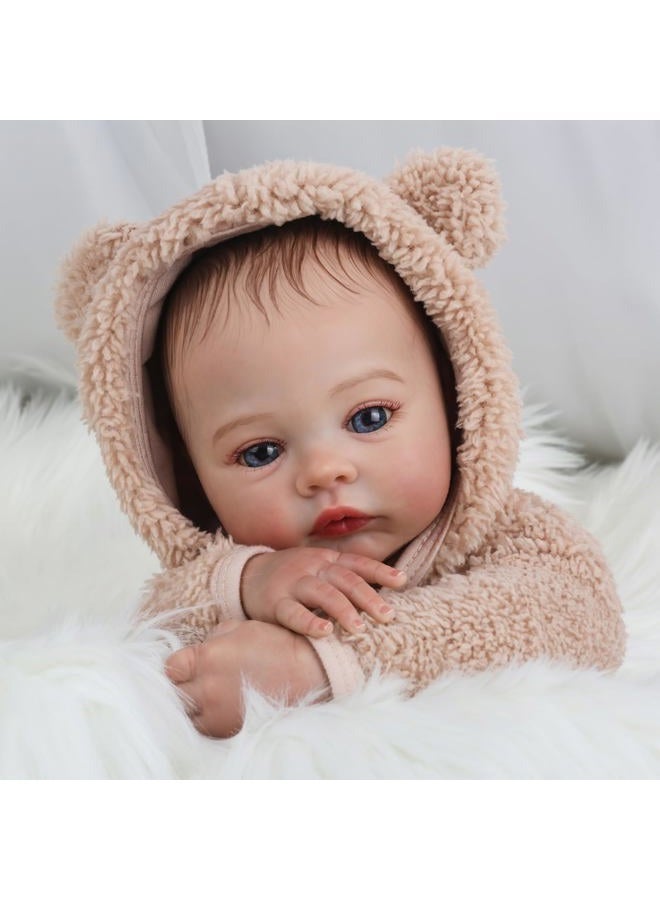 KSBD Reborn Baby Dolls - 18 Inch Realistic Baby Doll Lifelike Full Baby Boy Real Life Baby Doll with Soft Vinyl Body can Swimming with Accessories Gifts for Kids 3+ - Image 4