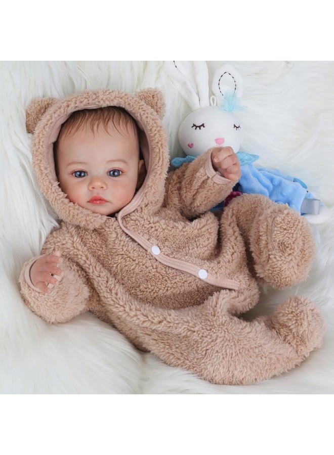 KSBD Reborn Baby Dolls - 18 Inch Realistic Baby Doll Lifelike Full Baby Boy Real Life Baby Doll with Soft Vinyl Body can Swimming with Accessories Gifts for Kids 3+ - Image 3