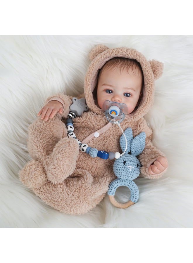 KSBD Reborn Baby Dolls - 18 Inch Realistic Baby Doll Lifelike Full Baby Boy Real Life Baby Doll with Soft Vinyl Body can Swimming with Accessories Gifts for Kids 3+ - Image 1